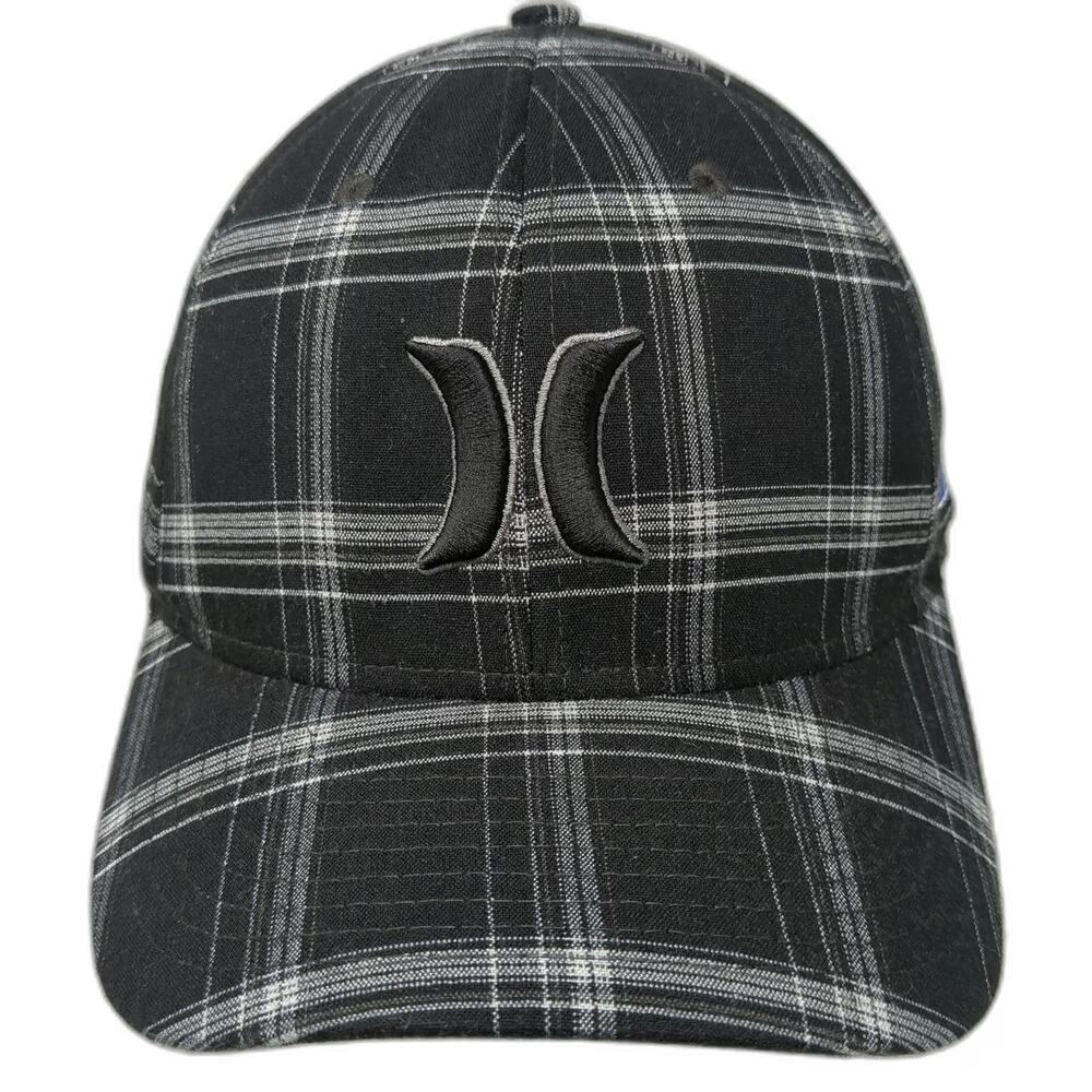 Hurley Baseball Cap Black One Size UAF Alaska Fairbanks Plaid Stretch Fit Hat